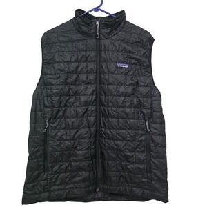 Patagonia Nano Puff Vest Mens XL Black Quilted Insulated Full Zip Puffer Jacket